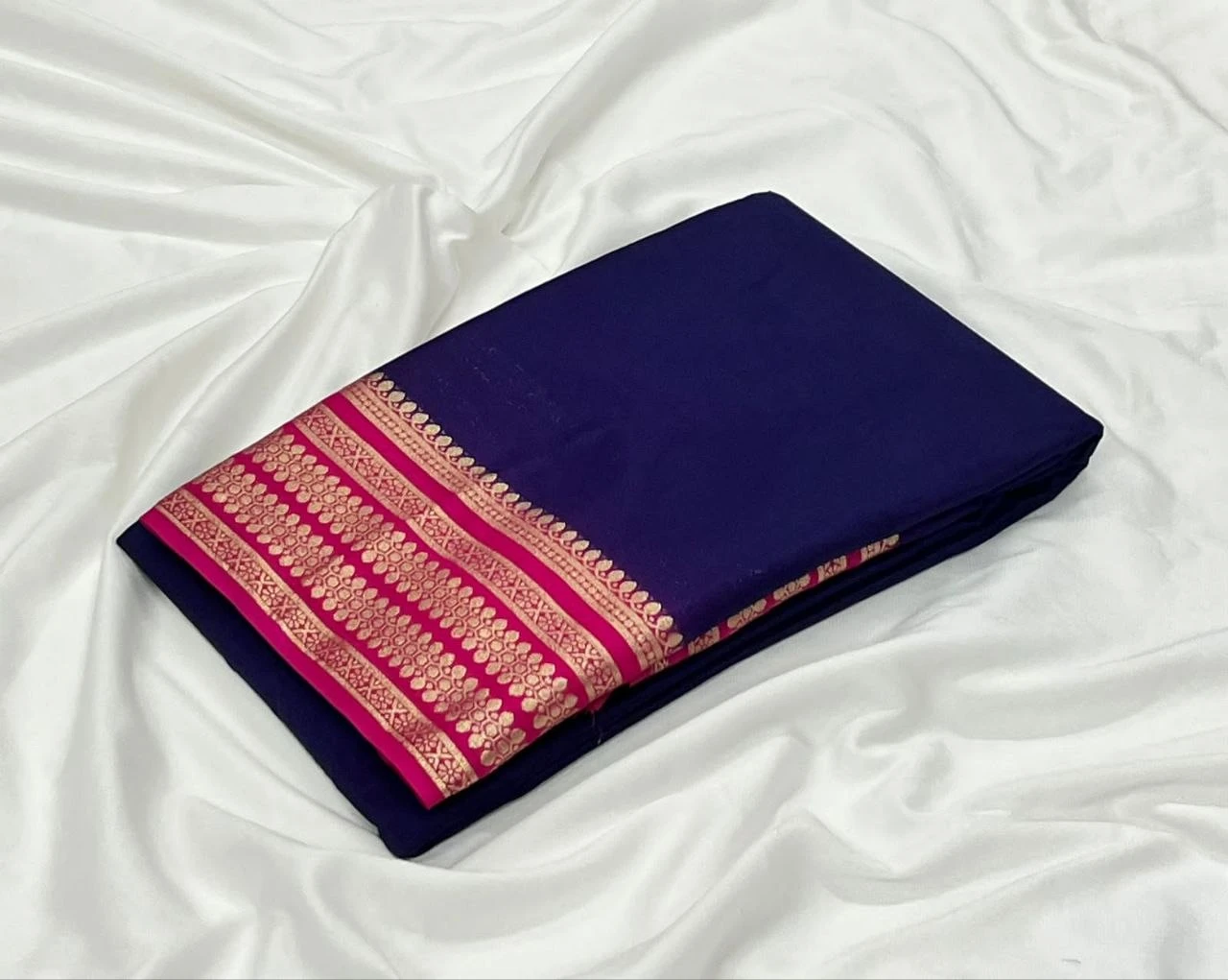 Mysore Crepe Silk Saree - Tangerine Orange